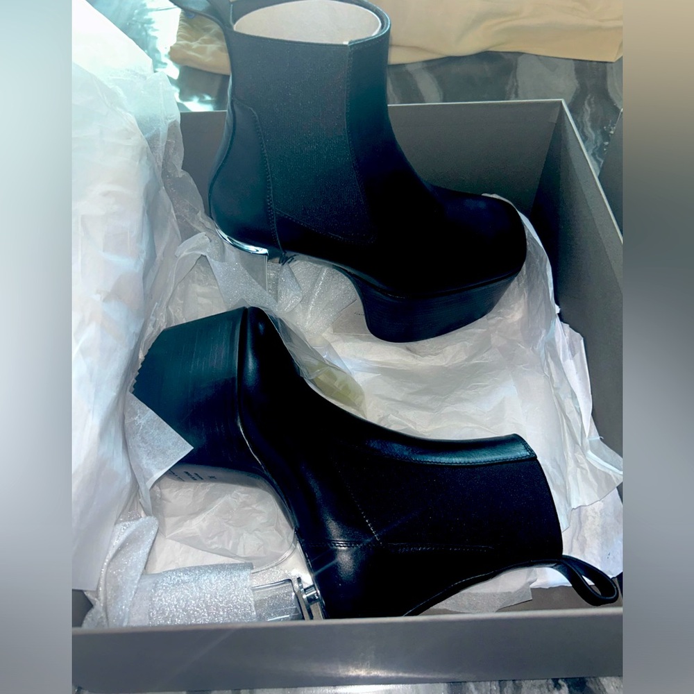 Rick Owens Platform Bootie Clear Heel